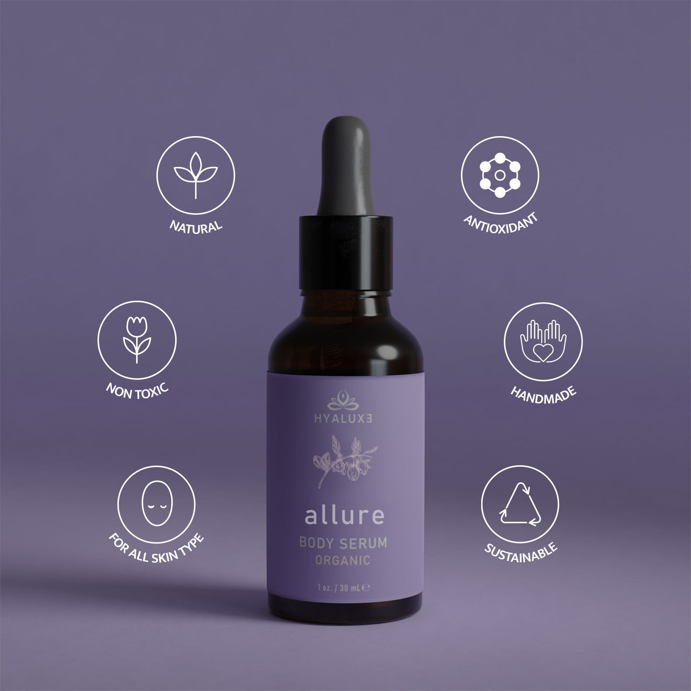 ALLURE: Magnesium Body Serum with Organic Cotton Wrap - Hyaluxe Body